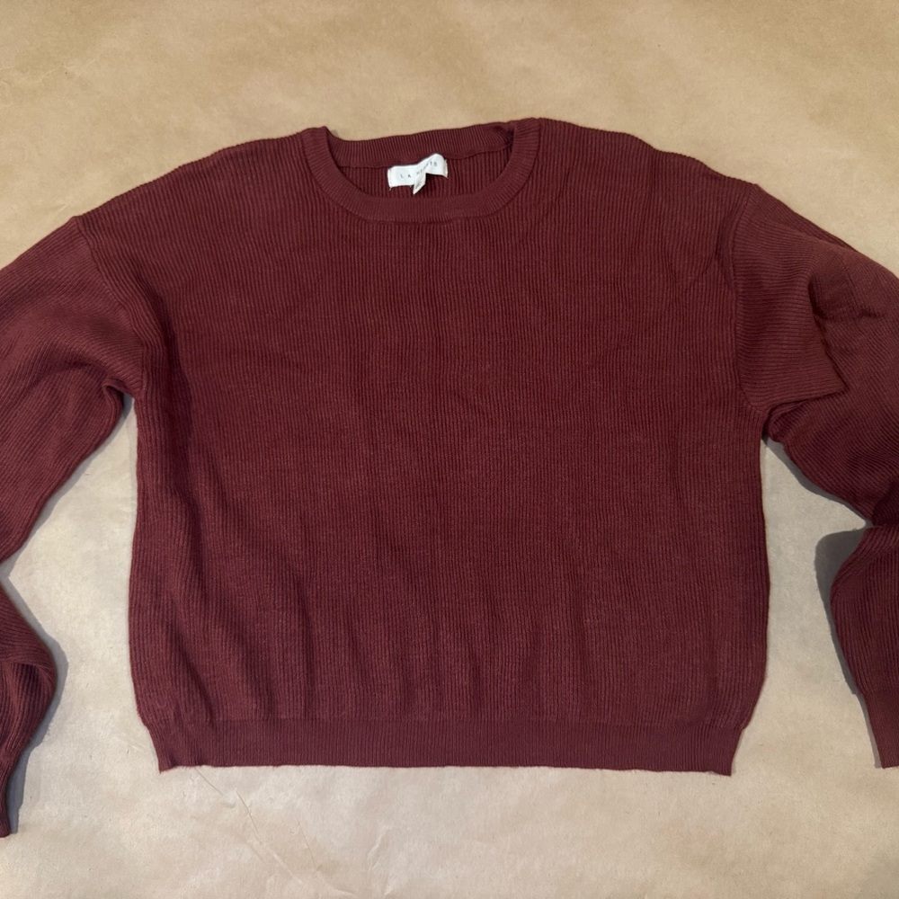 La Hearts Maroon Crew Neck Sweater